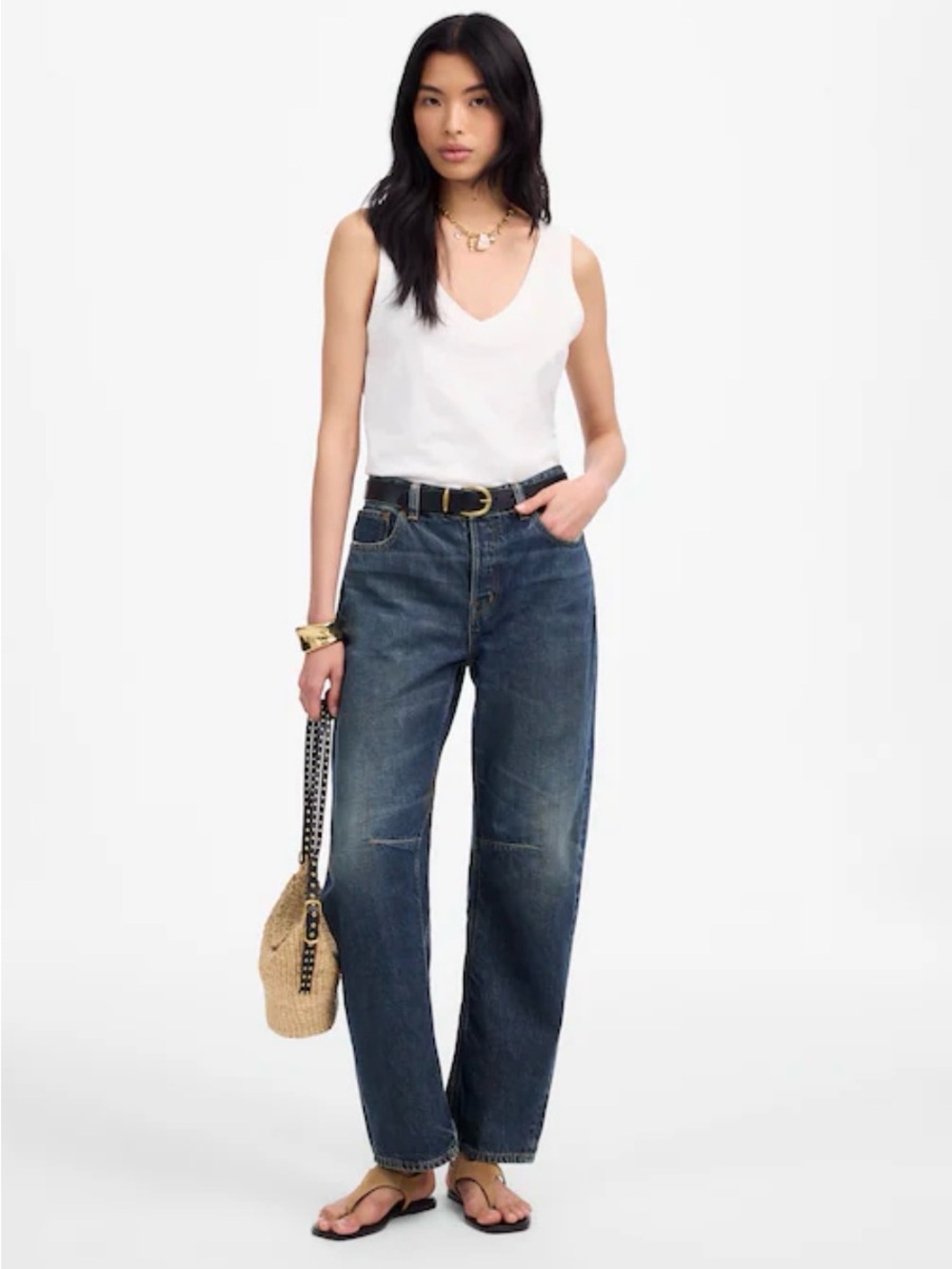 Sz28 Madewell Darted Barrel-Leg Jeans
